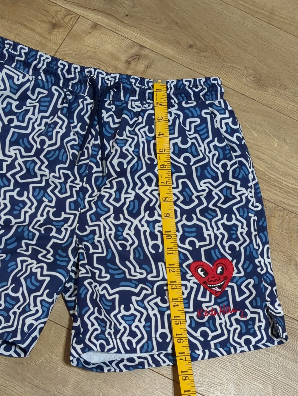 Keith Haring X Palace Shoe Blue White Men's Shorts Pop Art NYC Graffiti Size M - Picture 10 of 15